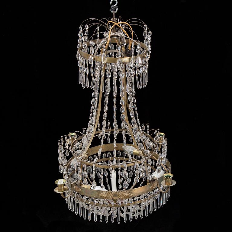 A Swedish Empire chandelier, first half of the 19th century.