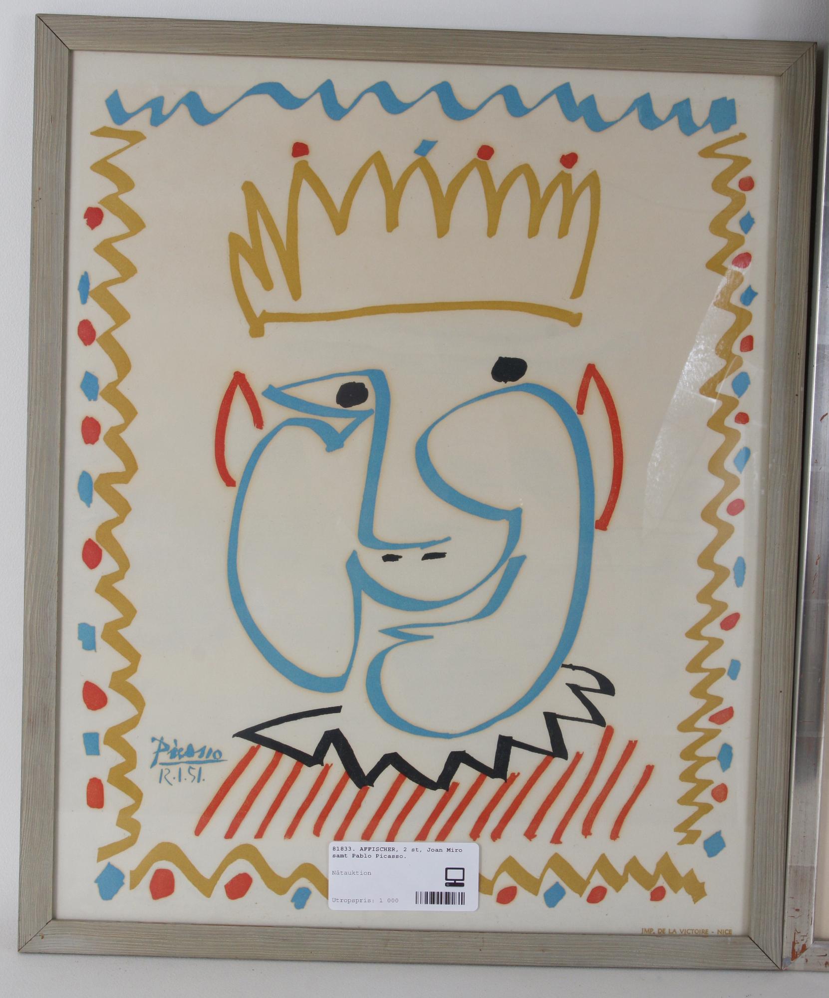 Affischer 2 st, Joan Miro samt Pablo Picasso.