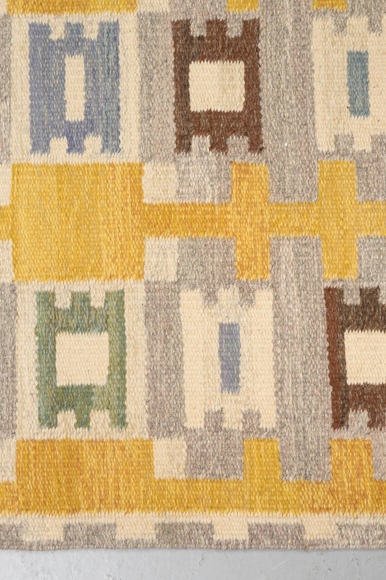 Ingrid Dessau, a carpet,"Vintergäck", flat weave, ca 247,5 x 143,5 cm, unsigned.