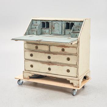 A painted secretaire, 18th Century.