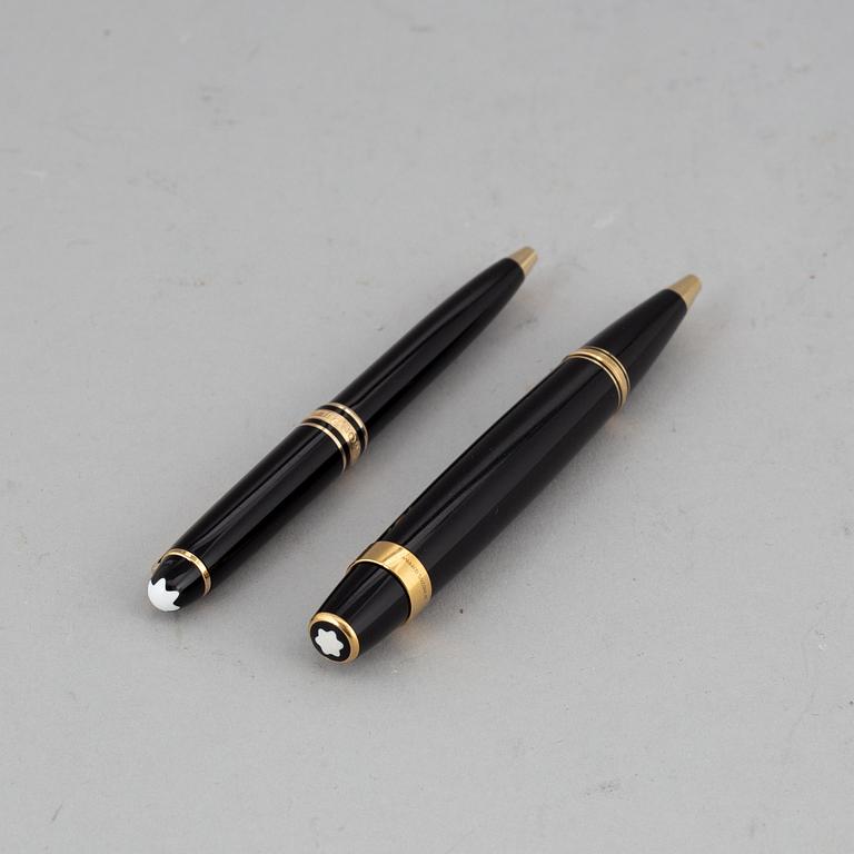 Two montblanc ballpoint pens, Bohème" and "Meisterstück".
