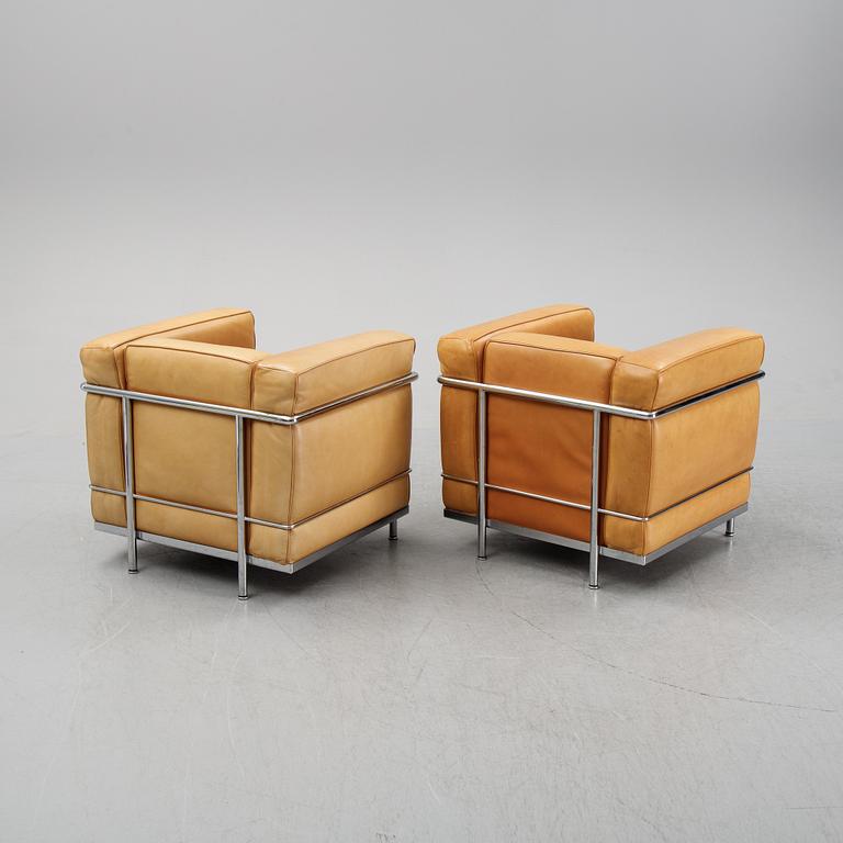 Le Corbusier, Pierre Jeanneret & Charlotte Perriand, fåtöljer, ett par, "LC2", Cassina.