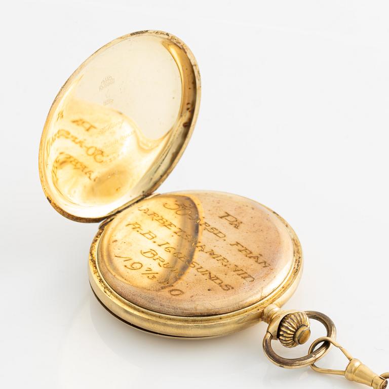 Viking, fickur 14k guld samt länk 18k guld, savonett, 51,5 mm.