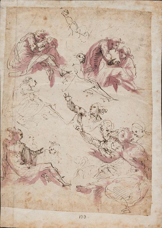 FRANCESCO CURIA, attributed drawing.