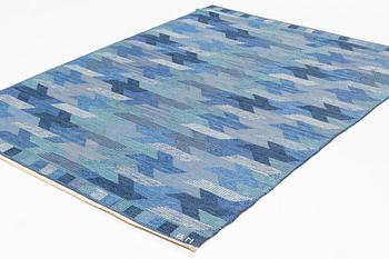 Barbro Nilsson, a carpet, "Blåarp", Tapestry weave, ca 200 x 157 cm, signed AB MMF BN.