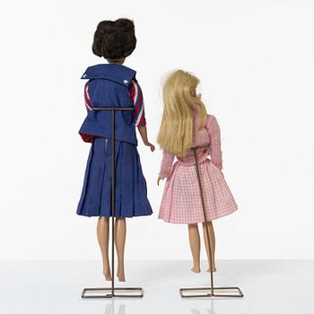 Two Barbie dolls with accessories, Mattel, 1960s.