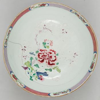 A large famille rose punch bowl, Qing dynasty, Qianlong (1736-95).