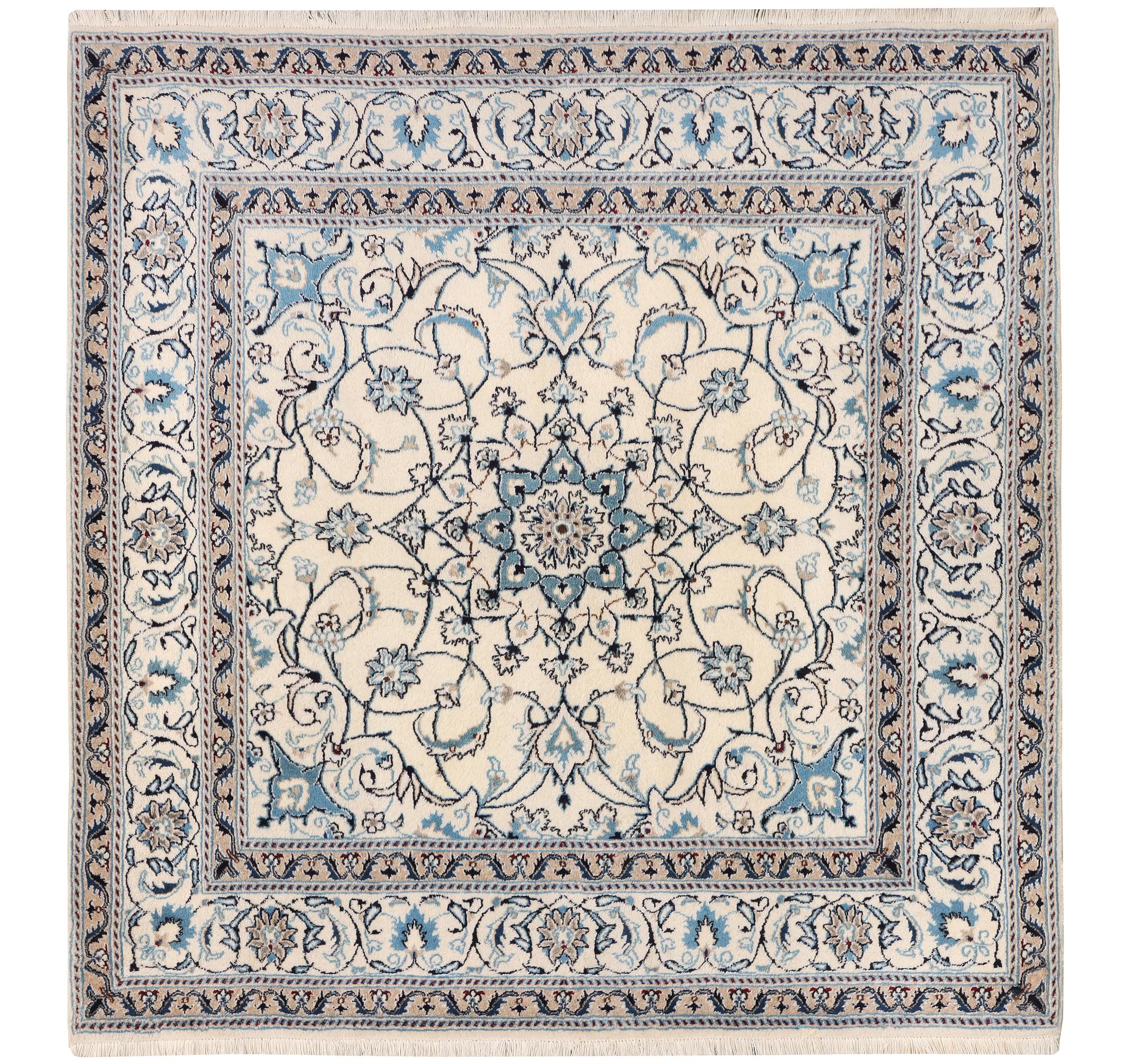 A Nain crug, part silk, c. 200 x 193 cm.