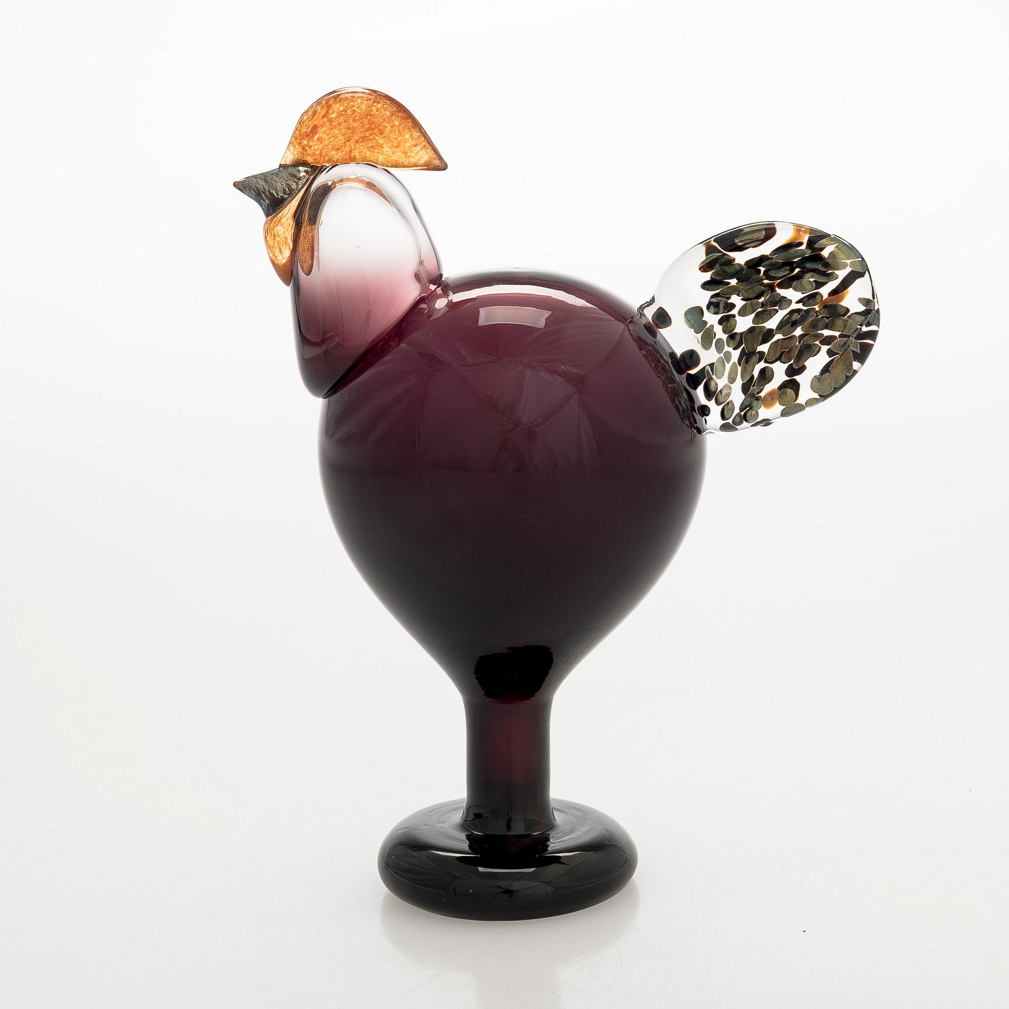 Oiva Toikka, lasilintu, signeerattu O. Toikka Nuutajärvi 1998.