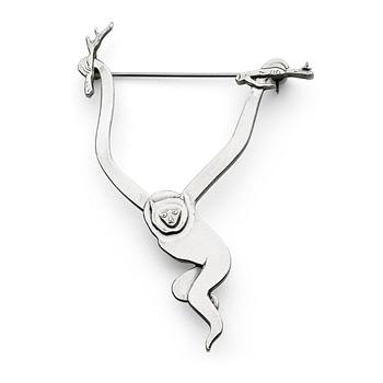 32. Wiwen Nilsson, a sterling brooch in the shape of a monkey, Lund, Sweden 1959.