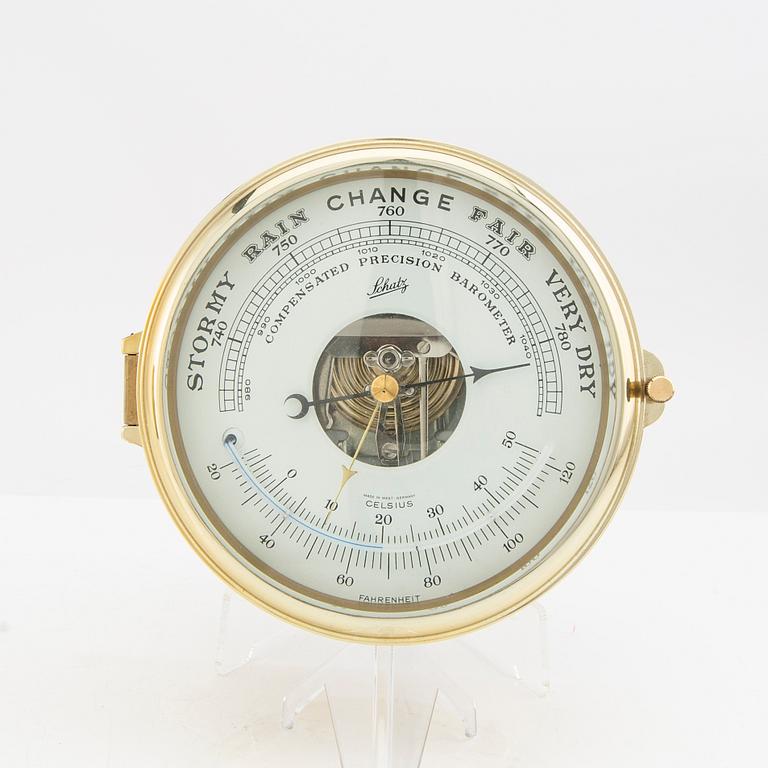Ship's clock and barometer, Schatz, West Germany, second half of the 20th century.