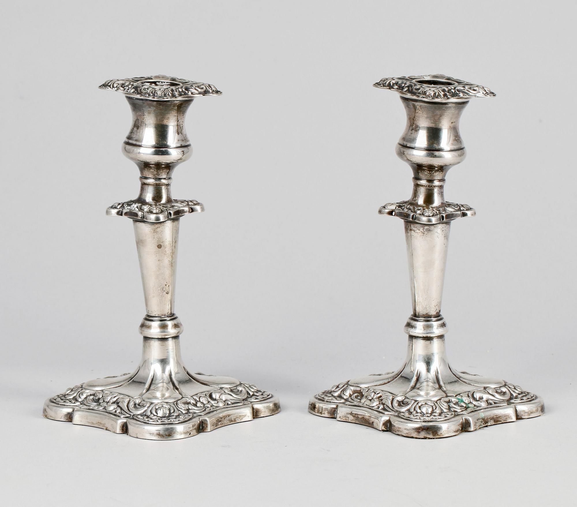 LJUSSTAKAR, ett par, silver, 1900-talets mitt - andra hälft.