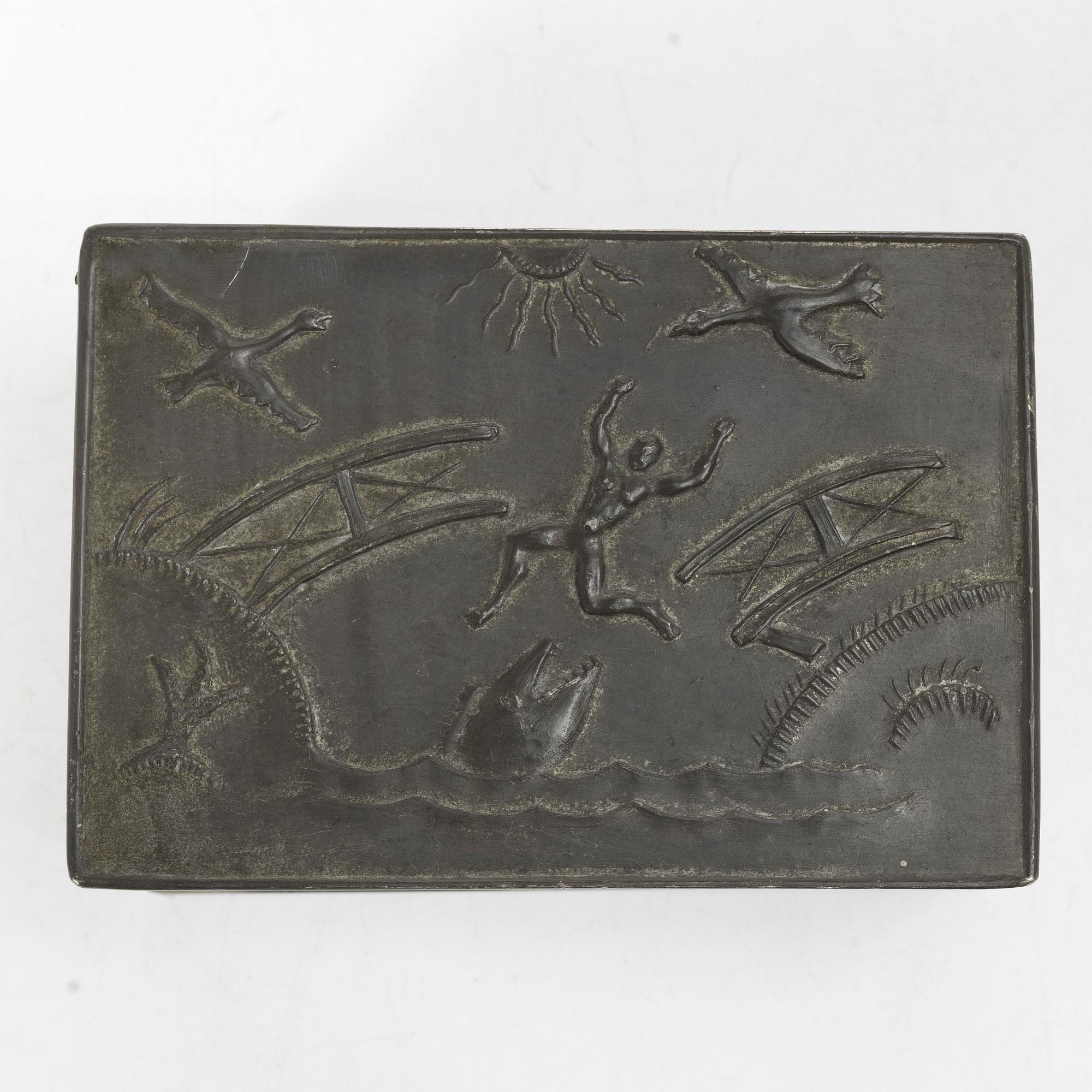 Nils Fougstedt, sannolikt, skrin, tenn, Herman Bergman, Stockholm 1928.