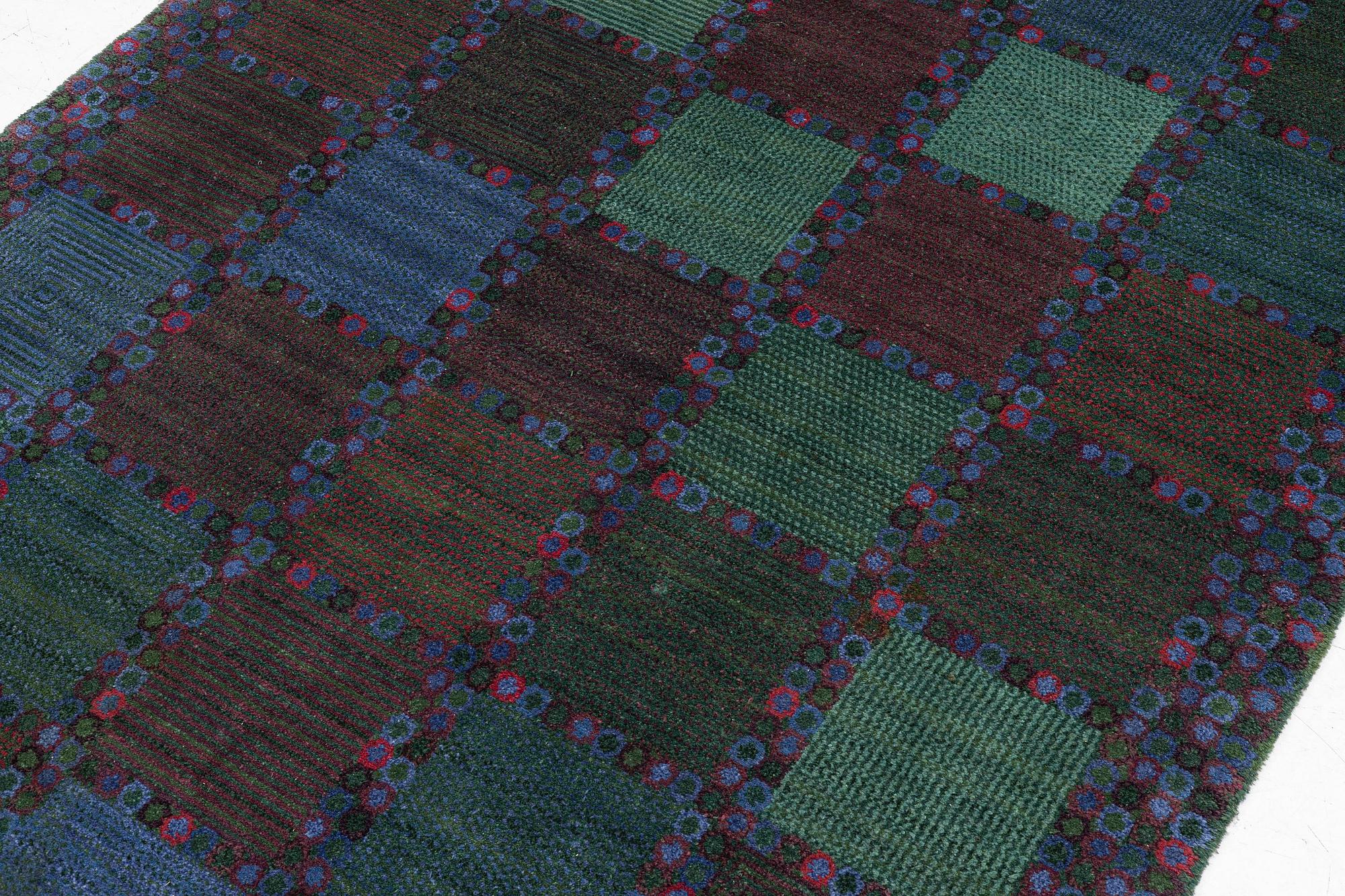 Barbro Nilsson, a 'Gröningen, mörk' carpet, knotted pile, c. 266 x 182 cm, signed AB MMF BN.