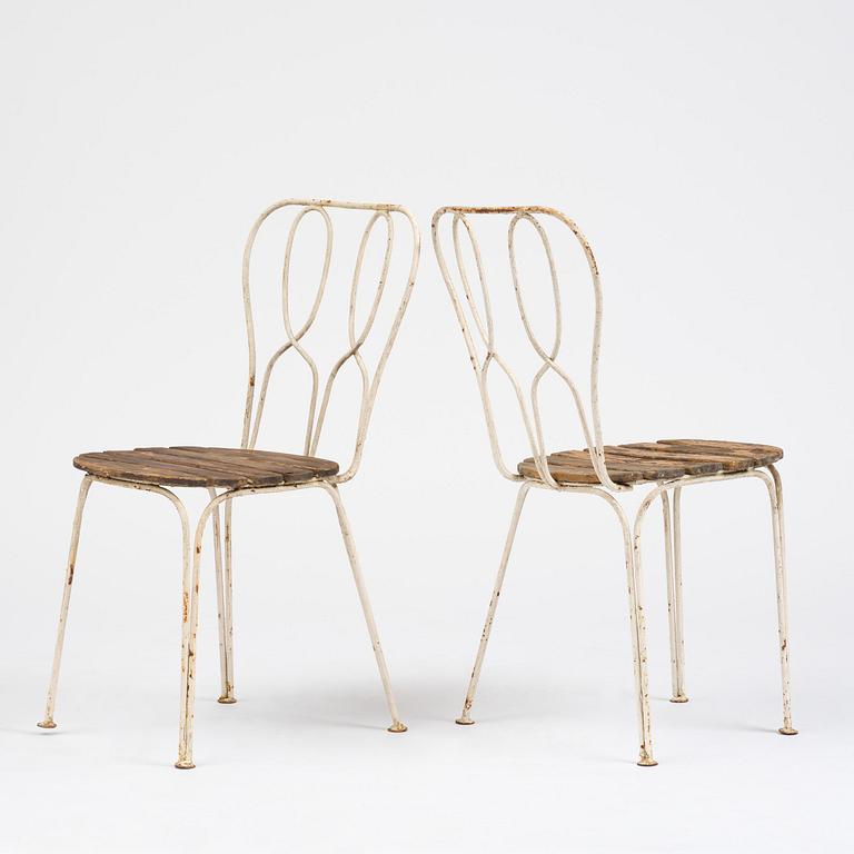 Hans Bergström, a five-piece garden furniture set, ateljé Lyktan, Åhus, 1940s-50s.