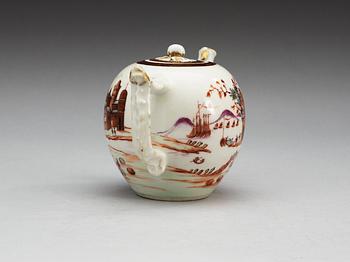 TEKANNA med LOCK, kompaniporslin. Qing dynastin, Qianlong  (1736-95).