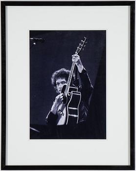 Joakim Strömholm, fotografi porträtt av Bob Dylan signerad numrerad 4/20 a tergo.