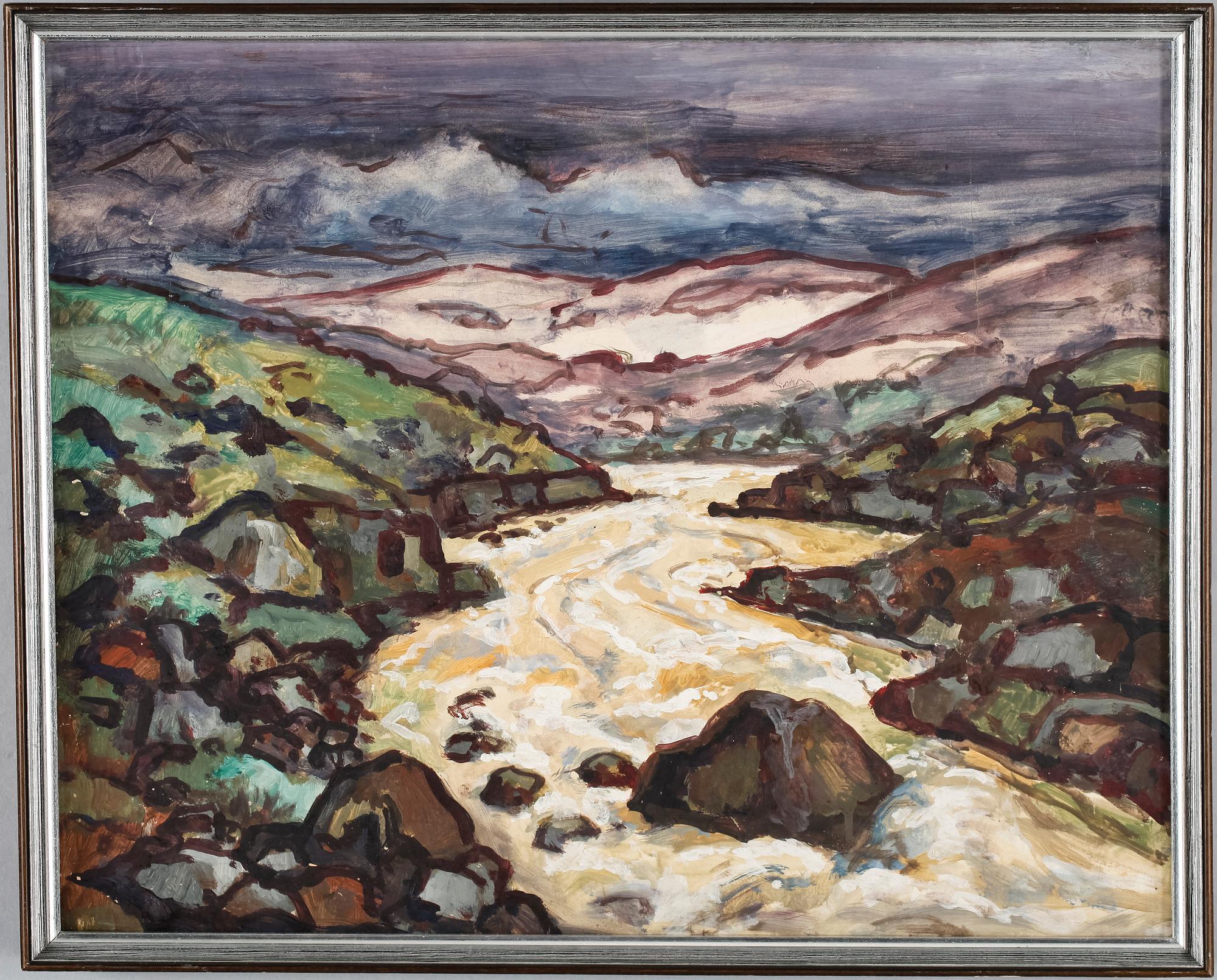 ALFRED HELBERGER, tillskriven, olja på pappannå.