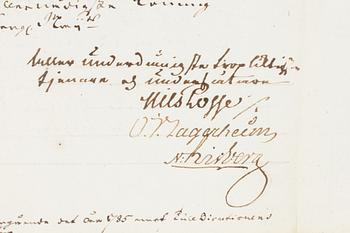 Autograf, Kung Gustav III, Drottningholms slott, 31 oct, 1791. Proveniens: Prof. Torsten Eklund.