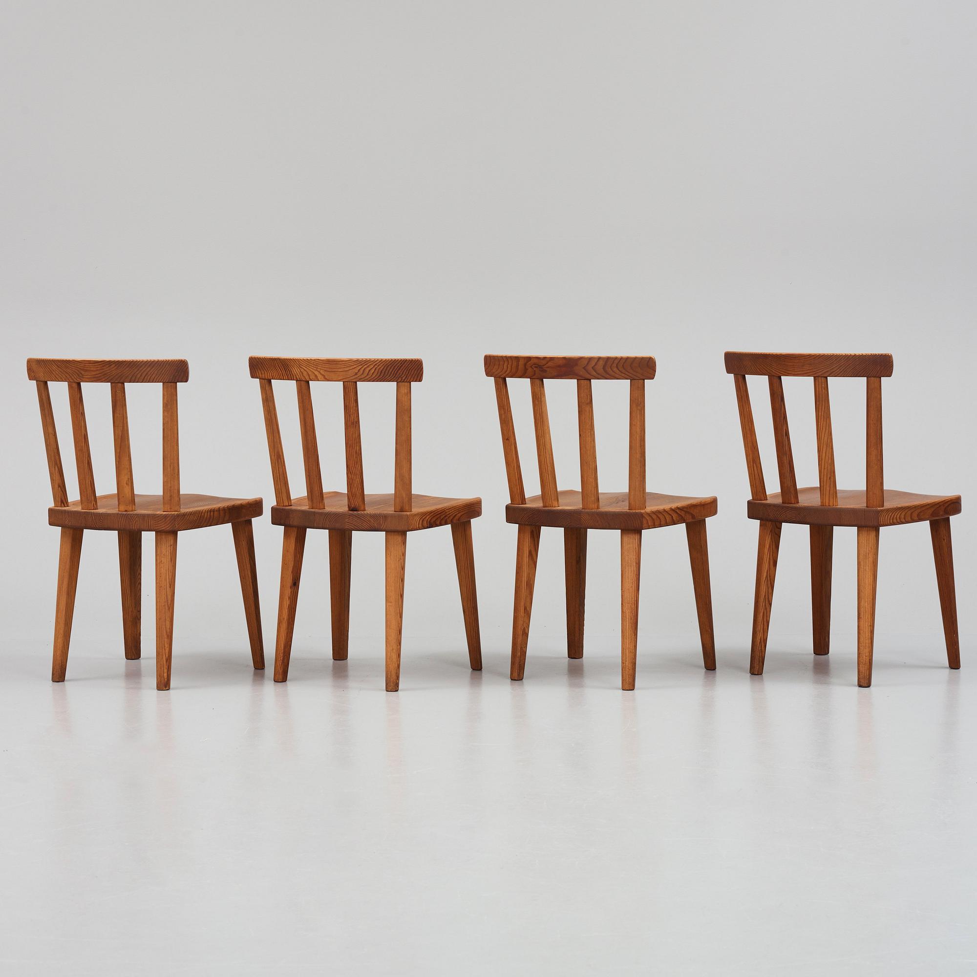 Axel Einar Hjorth, stolar, fyra stycken, "Utö", Nordiska Kompaniet 1930-tal.