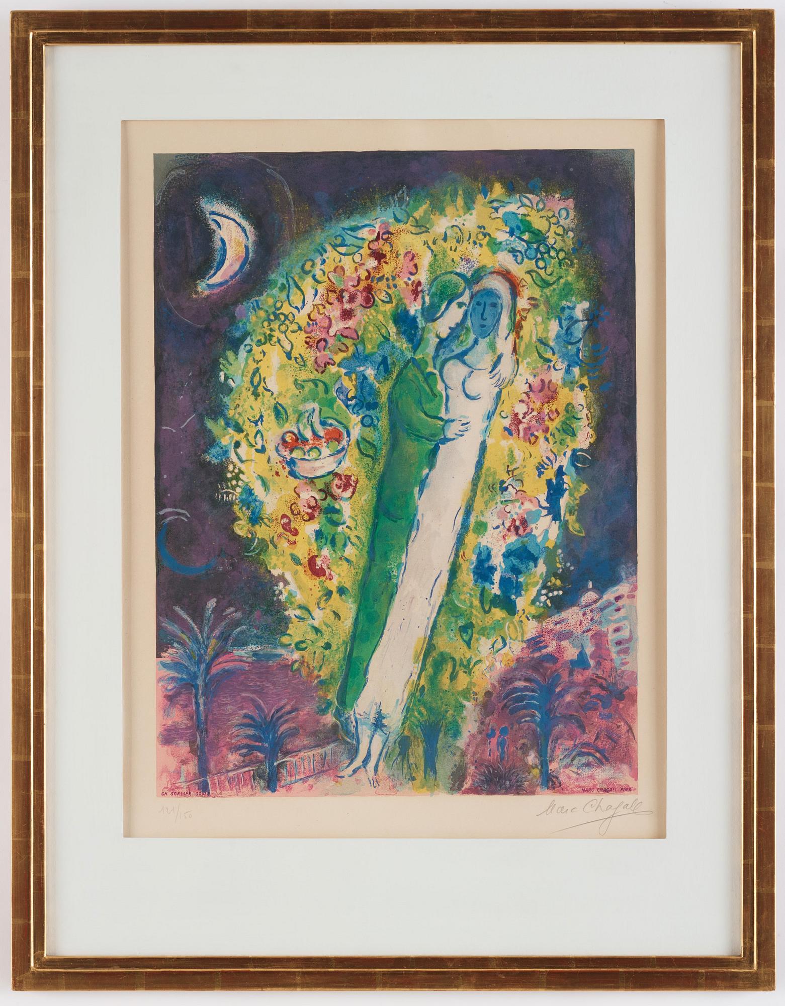 Marc Chagall After, "Couple dans les Mimosas", from: "Nice et la Côte d'Azur".
