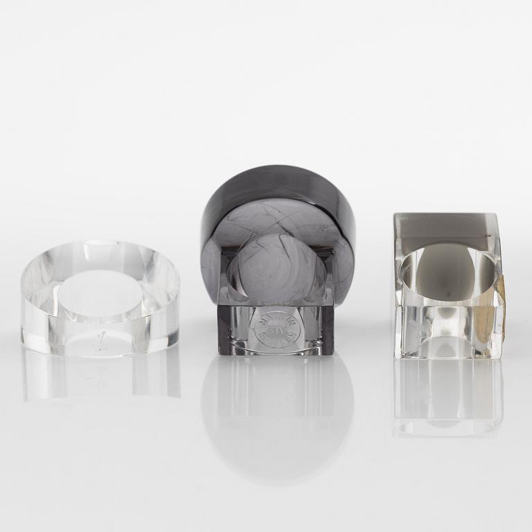 Siv Lagerström, three acrylic rings, 1970s.