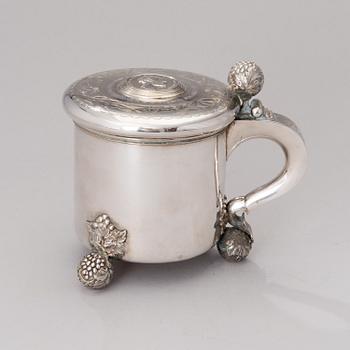 A SWEDISH SILVER TANKARD, G. Möllenborg, Stockholm 1884.