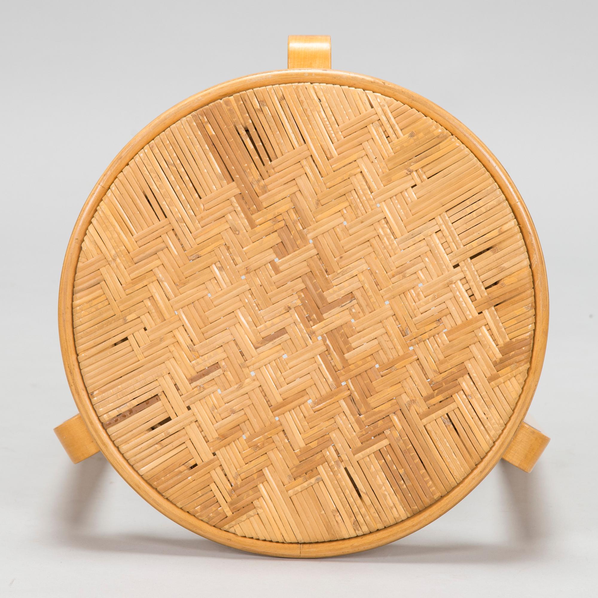 Alvar Aalto, a mid-20th-century 'V63' stool for O.Y. Huonekalu-ja Rakennustyötehdas A.B.