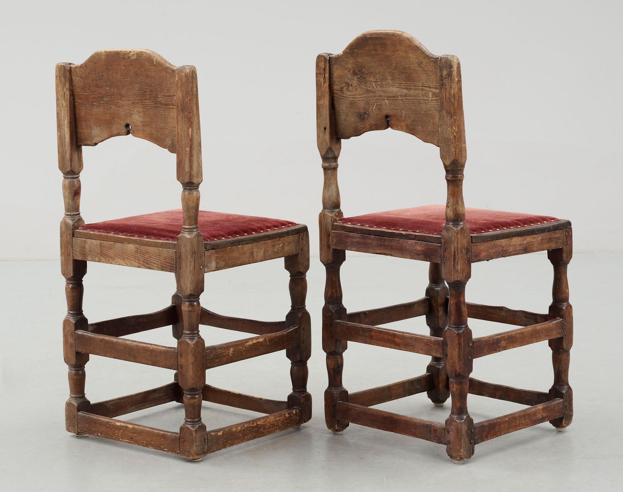 STOLAR, ett par, barock, 1700-tal.