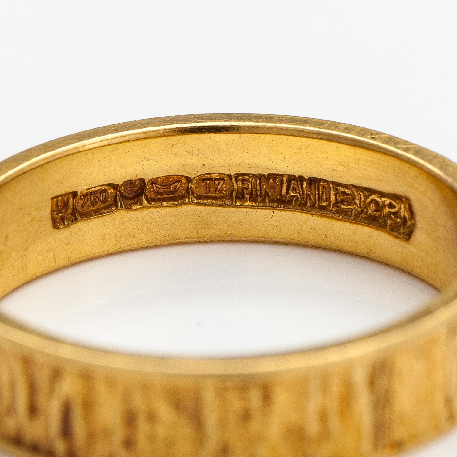 Björn Weckström, An 18K gold ring "Lapp gold". Lapponia 1972.