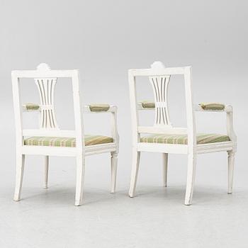 Armchairs, a pair, Gustavian, Lindome, 19th century.