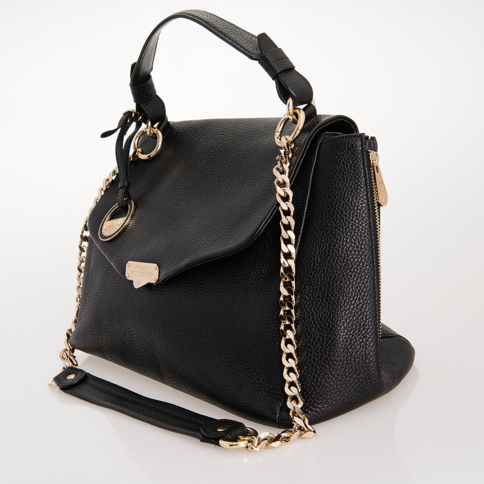 Versace leather satchel online