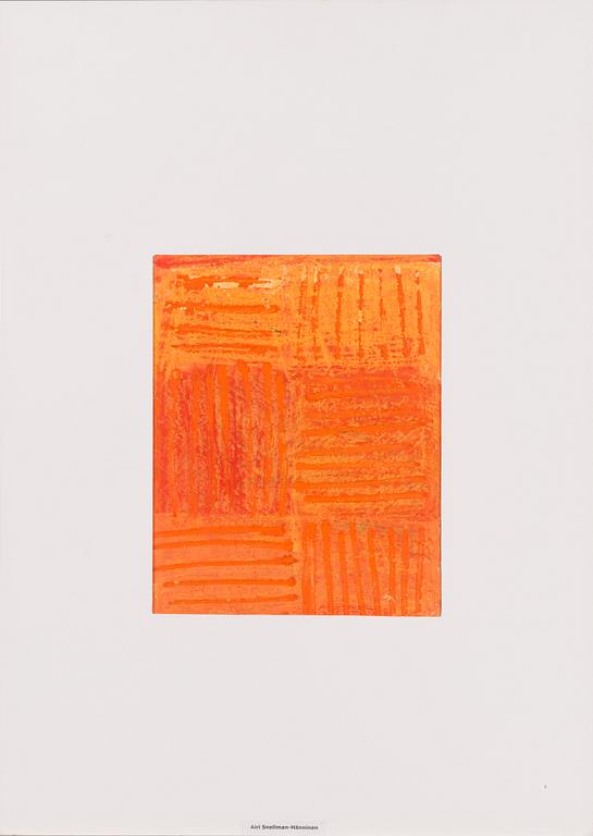 Airi Snellman-Hänninen, an original draft for a rug, mixed media, signed Airi Snellman- Hänninen -59 andstamp signature.