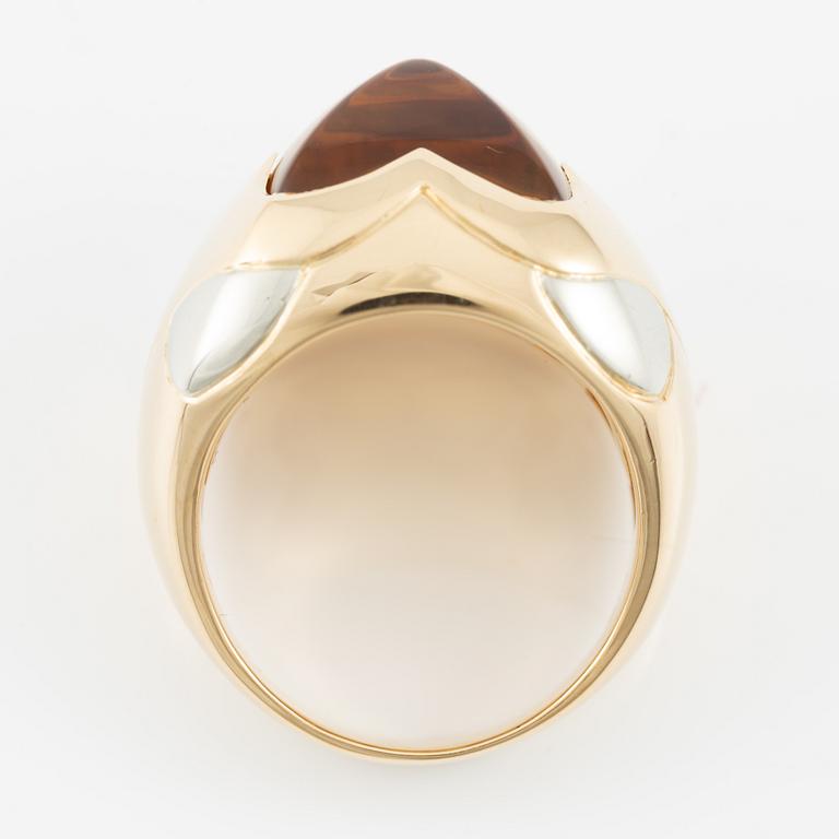 Bulgari, ring, "Pyramid", 18K gold with citrine.
