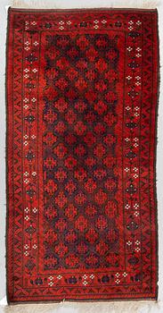 MATTO, a semi-antique Baluch, ca 210 x 110,5 cm (plus flat weave at the ends).