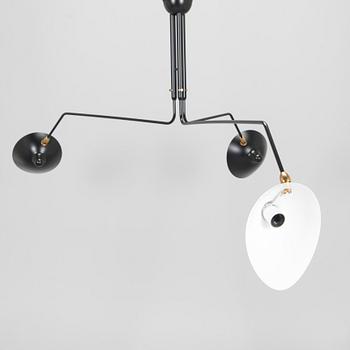 Serge Mouille, a '3 Rotating Arms' ceiling light, 2010s.