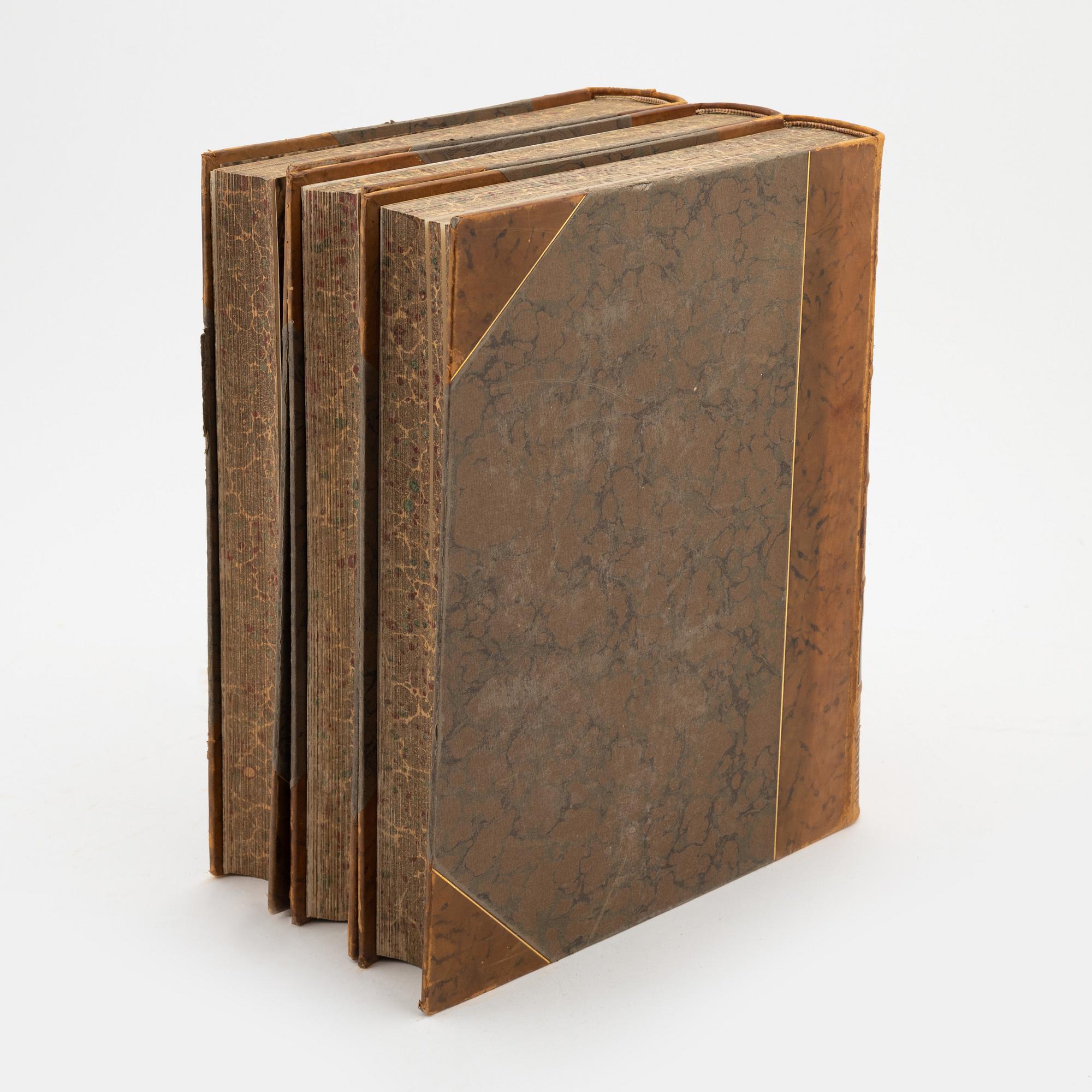 Three volumes of 'Svenska fåglar' by the von Wright brothers, printed at A.Börtsells Tryckeri AB, Stockholm, 1924-29.