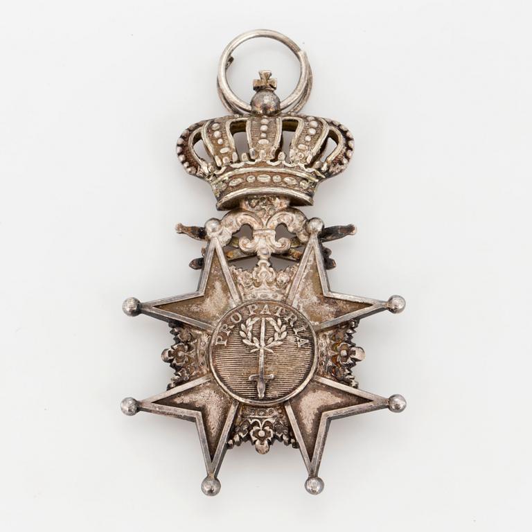 ORDENSTECKEN, Svärdsorden "Pro Patria", silver.