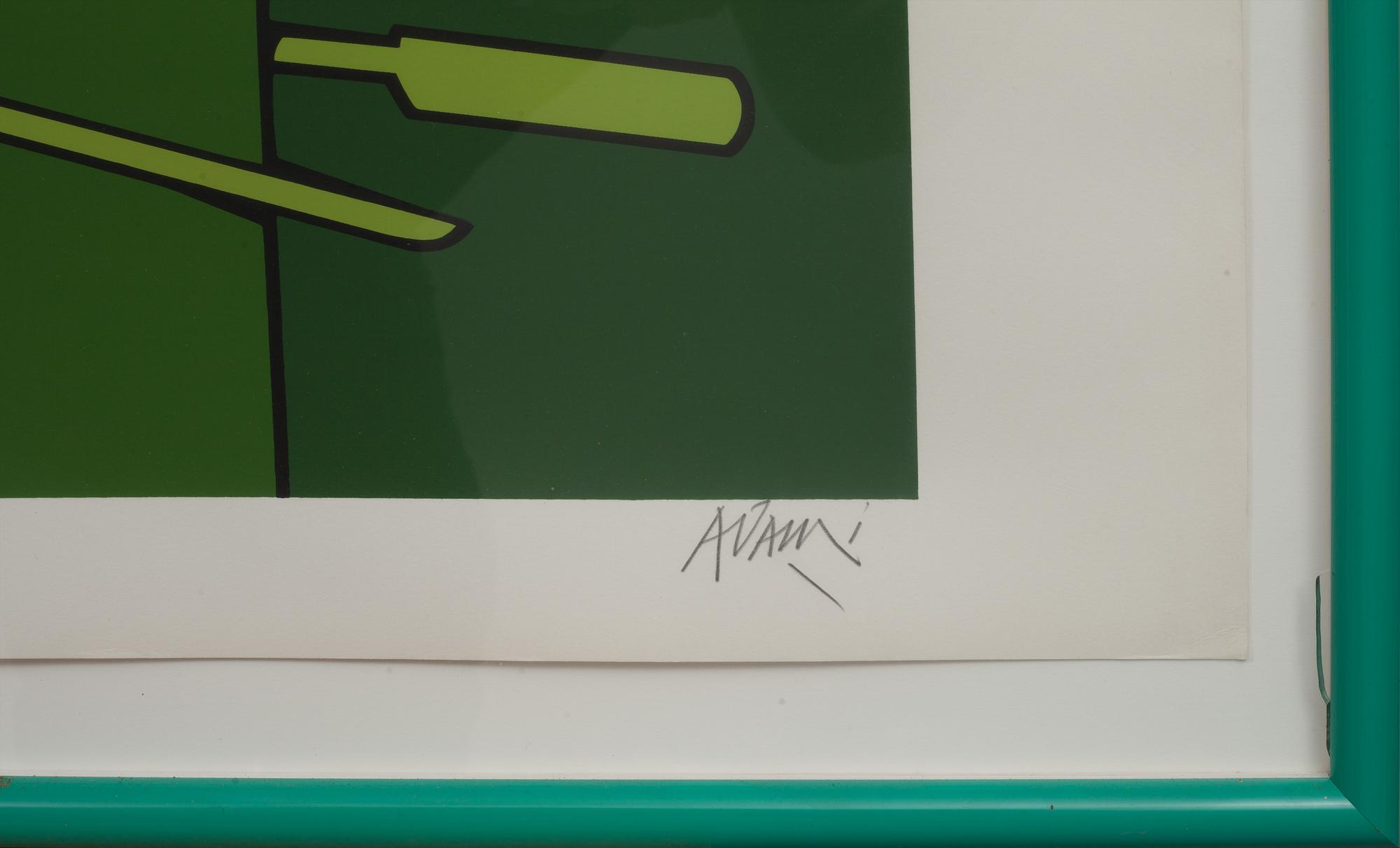 VALERIO ADAMI, färgserigrafi, signerad och numrerad 84/100.
