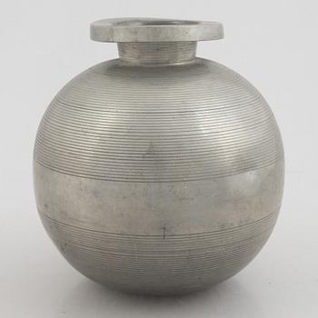 Sylvia Stave, a pewter vase model "5496", C.G. Hallberg, Stockholm, 1934.