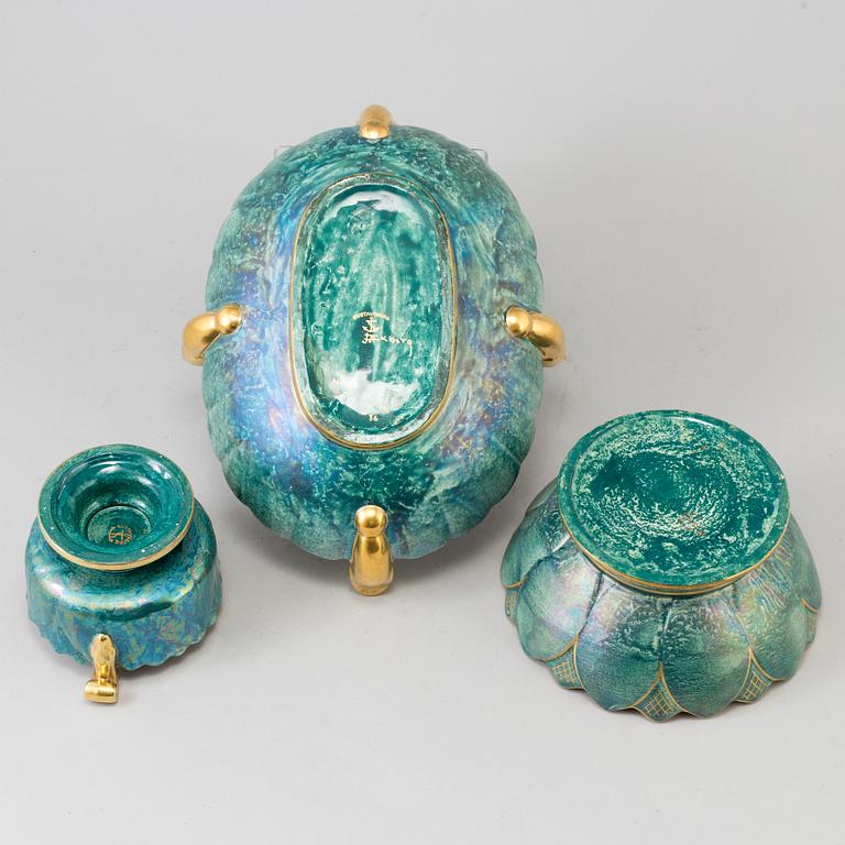 3 bowls by Josef Ekberg for Gustavsberg, 1920´s/30´s.