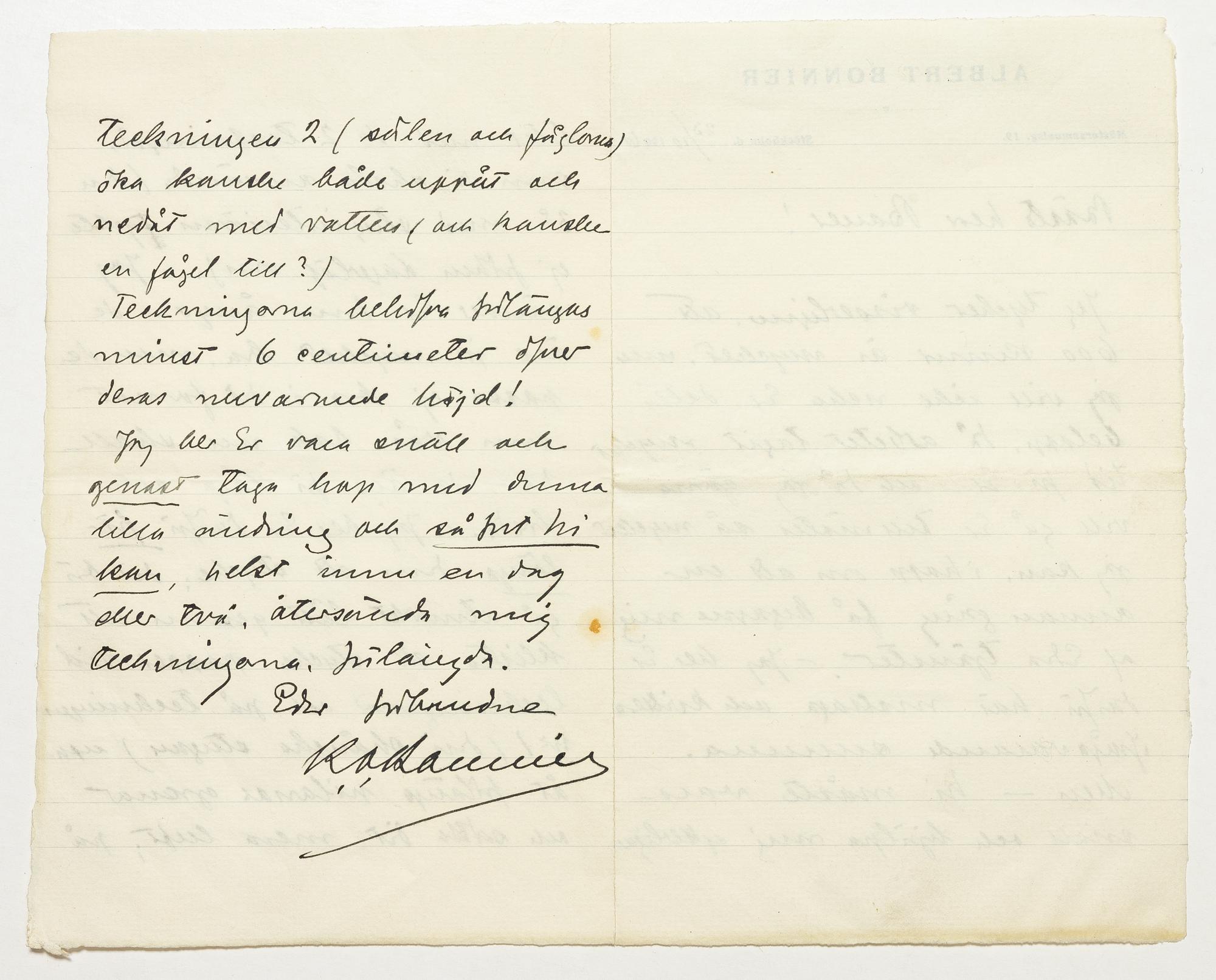 John Bauer, Tre brev mellan John Bauer och Bonniers om illustrationerna till Nils Holgersson.