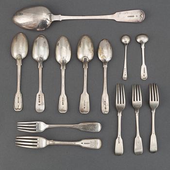 Bestick, 53 st, silver, England och Irland, 1700-1800-tal.