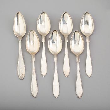 MATSKEDAR, 7 st (6+1), silver, svenska stämplar 1800-/1900-tal. Vikt ca 456 gram.