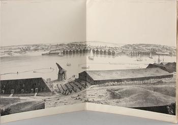 BOK. "Panorama de Stockholm. Pris du dôme de l'eglise de l'île de l'amirauté. C J Billmark 1845.
