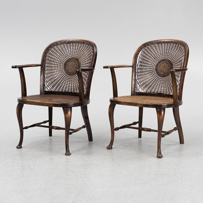 A pair of rattan chairs, first half of the 20th Century.