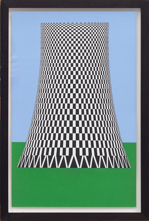 VICTOR VASARELY, färgserigrafi, signerad, ej numrerad.