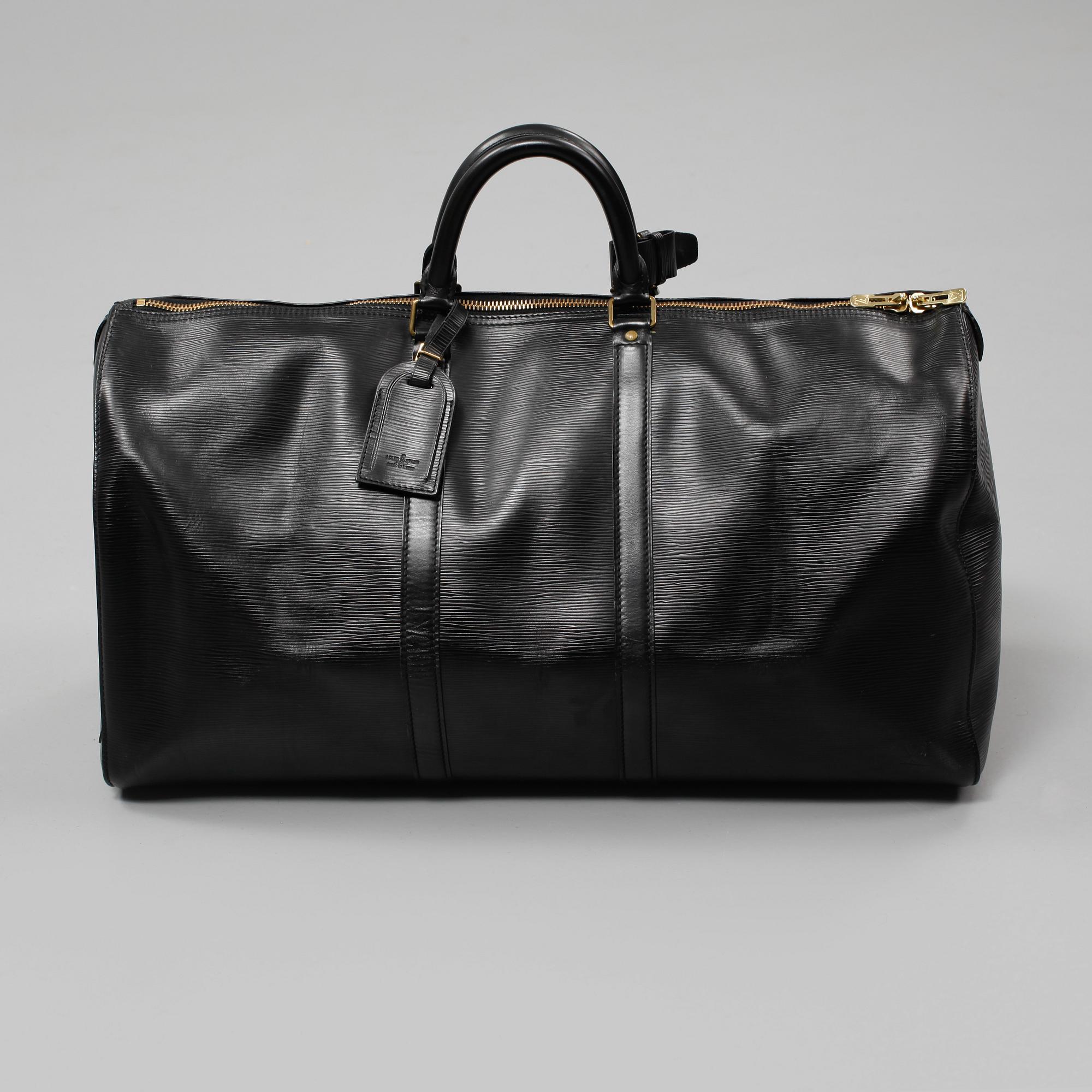 VÄSKA, "Keepall 55 Epi Black", Louis Vuitton,
