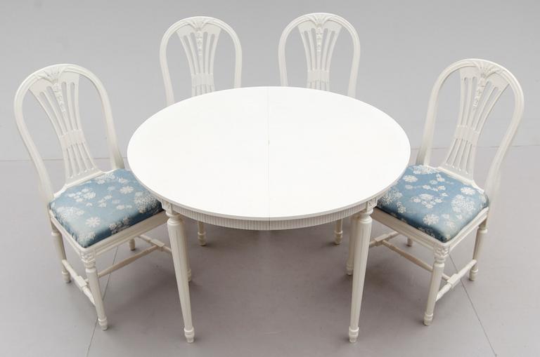 MATGRUPP, 5 delar, gustaviansk stil, 1900-talets andra hälft.