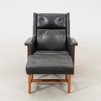 Karl Erik Ekselius, armchair with footstool, JOC Vetlanda 1960s.